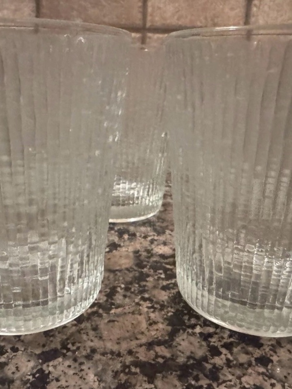 Clear Textured Glass Tumbler - Clear Drinkware